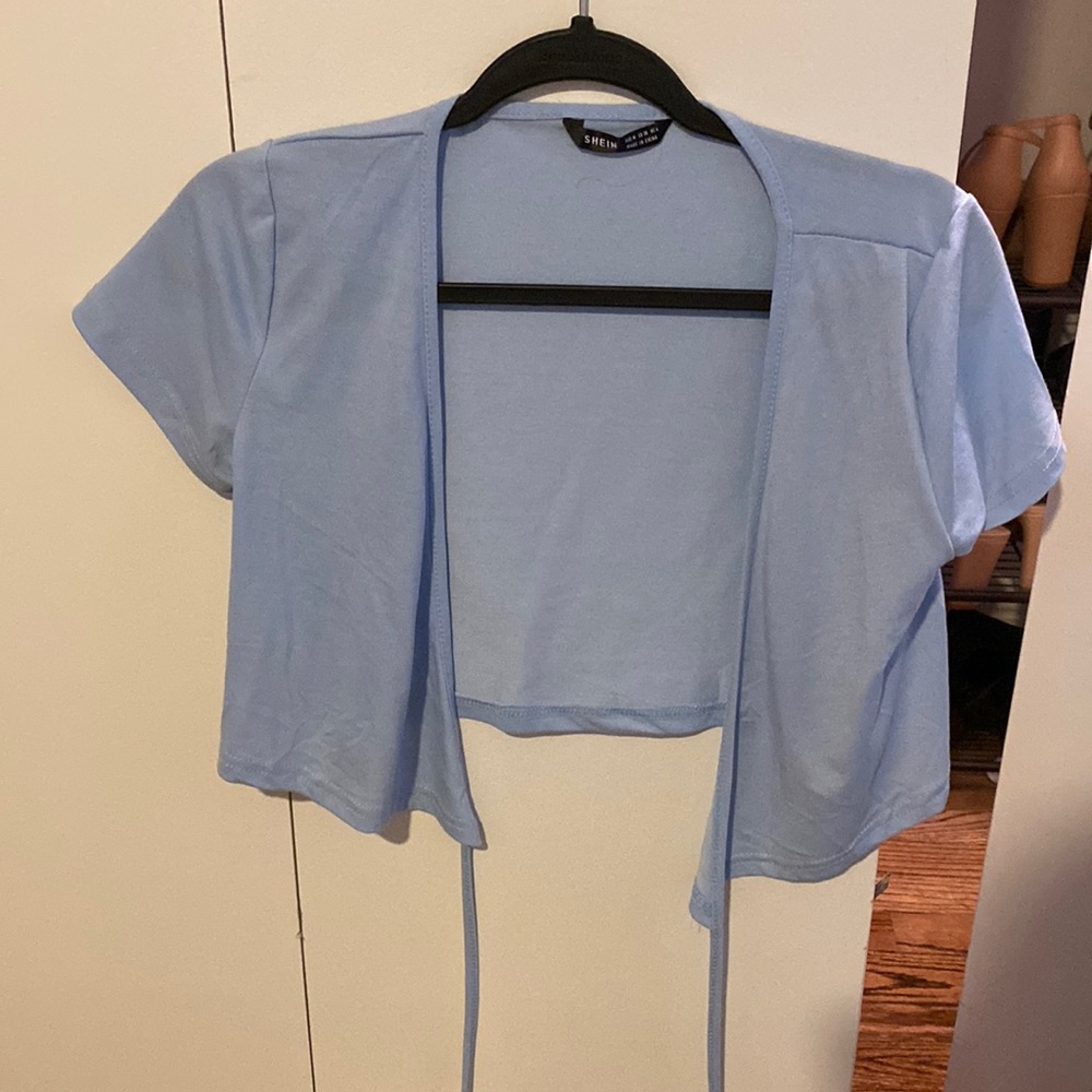 Blue Wrap Around Crop